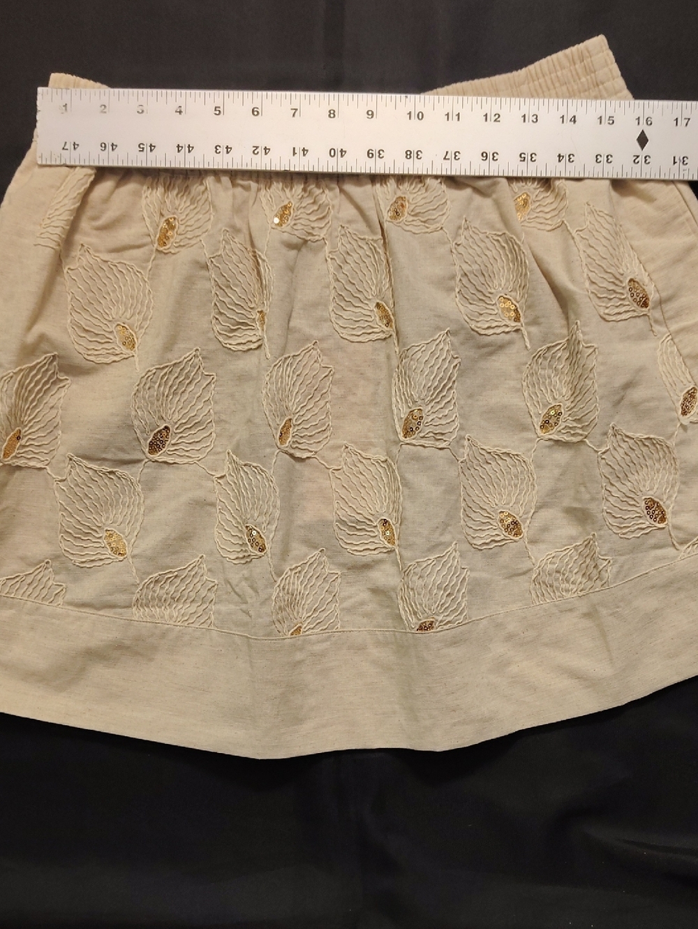 Ciebon Elmira Sequin Linen & Cotton Miniskirt. Size L - Picture 11 of 11